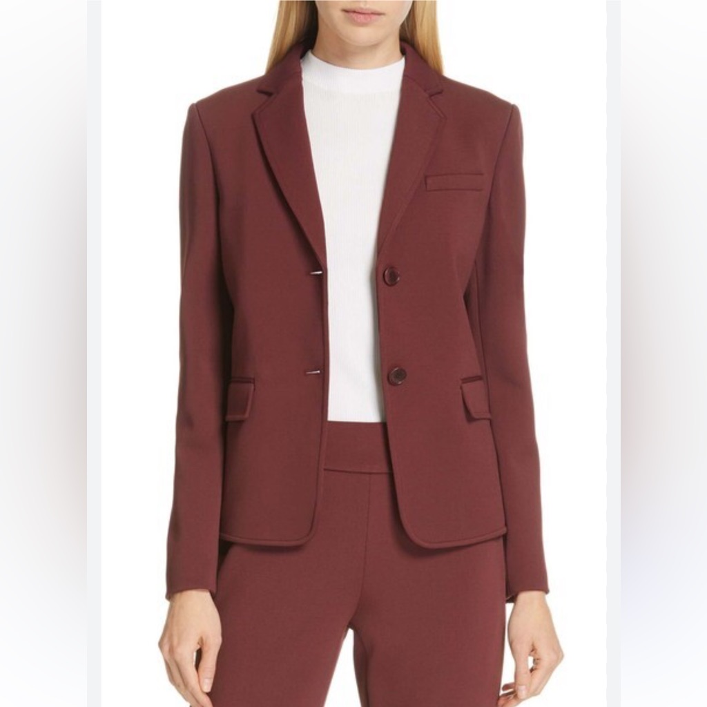 Hugo Boss Jomanda1 Jersey Suit Deep Red Women's Blazer Formal Business Size 8
